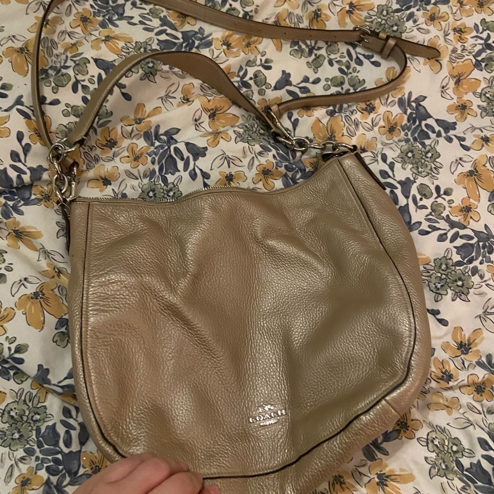 Coach bag champagne colored EUC